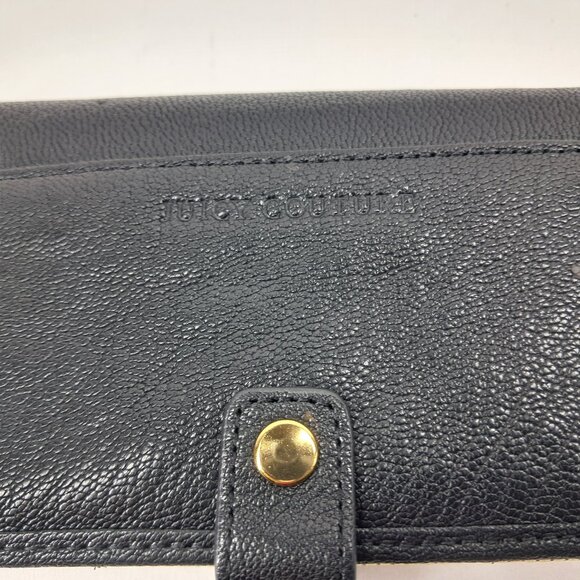 Juicy Couture Tech Wallet Wristlet Black Gold Leather - Picture 5 of 16